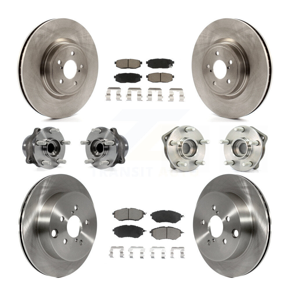 Hub Bearing Brake Rotor Pads Front Rear Kit (10Pc) For 2014 Subaru Forester 2.0L