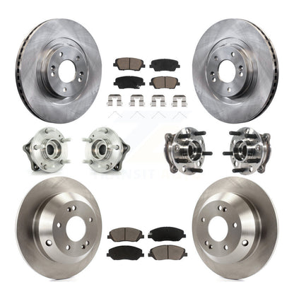 Hub Bearing Brake Rotor & Pads Front Rear Kit (10Pc) For Hyundai Santa Fe XL AWD
