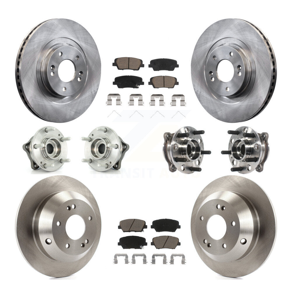 Hub Bearing Brake Rotor Pad Front Rear Kit (10Pc) For Hyundai Santa Fe Sport AWD