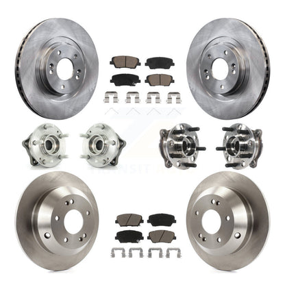 Hub Bearing Brake Rotor Pad Front Rear Kit (10Pc) For Hyundai Santa Fe Sport AWD