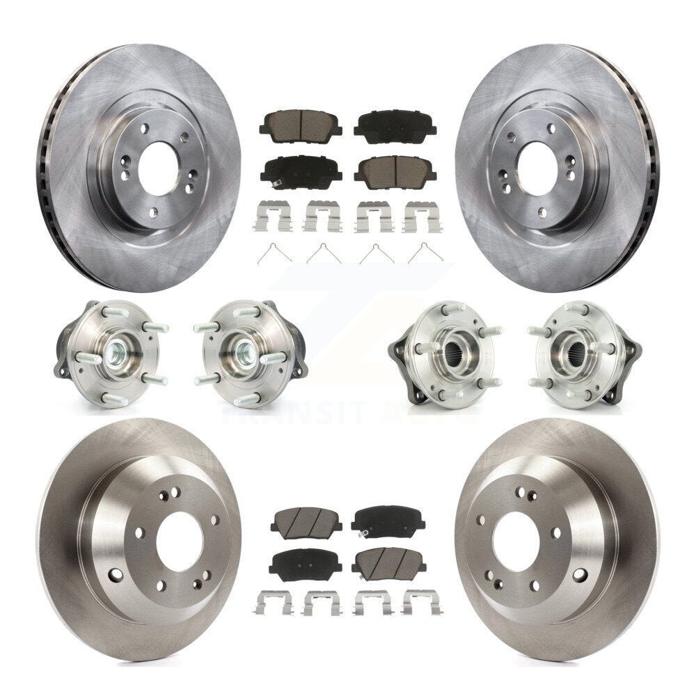 Hub Bearing Brake Rotor Pads Front Rear Kit (10Pc) For 2014-2015 Kia Sorento FWD