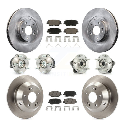 Hub Bearing Brake Rotor Pads Front Rear Kit (10Pc) For 2014-2015 Kia Sorento FWD