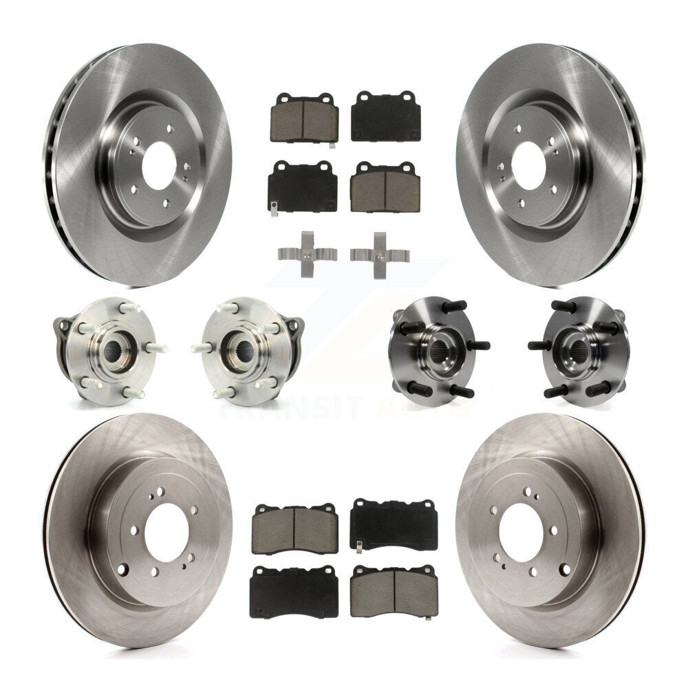 Hub Bearing Disc Brake Rotor And Pad Front Rear Kit (10Pc) For Mitsubishi Lancer