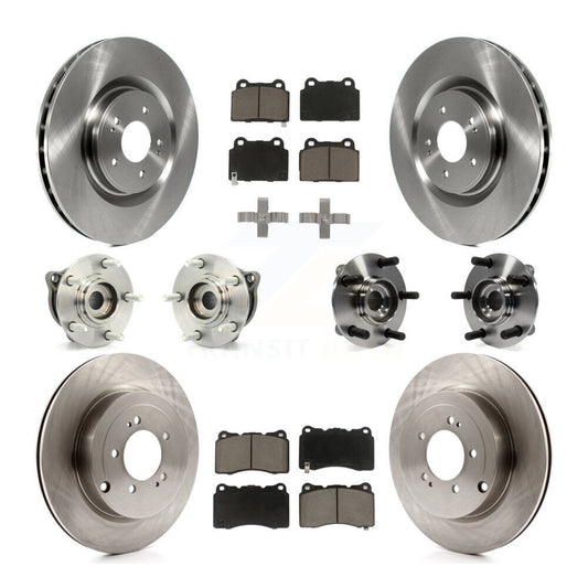 Hub Bearing Disc Brake Rotor And Pad Front Rear Kit (10Pc) For Mitsubishi Lancer