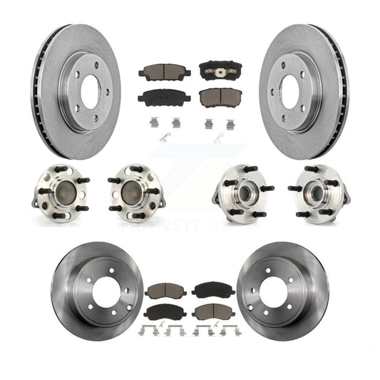 Hub Bearings Disc Brake Rotors And Pads Front Rear Kit (10Pc) For Dodge Caliber