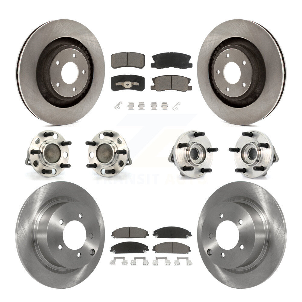 Hub Bearings Disc Brake Rotors And Pads Front Rear Kit (10Pc) For Dodge Caliber