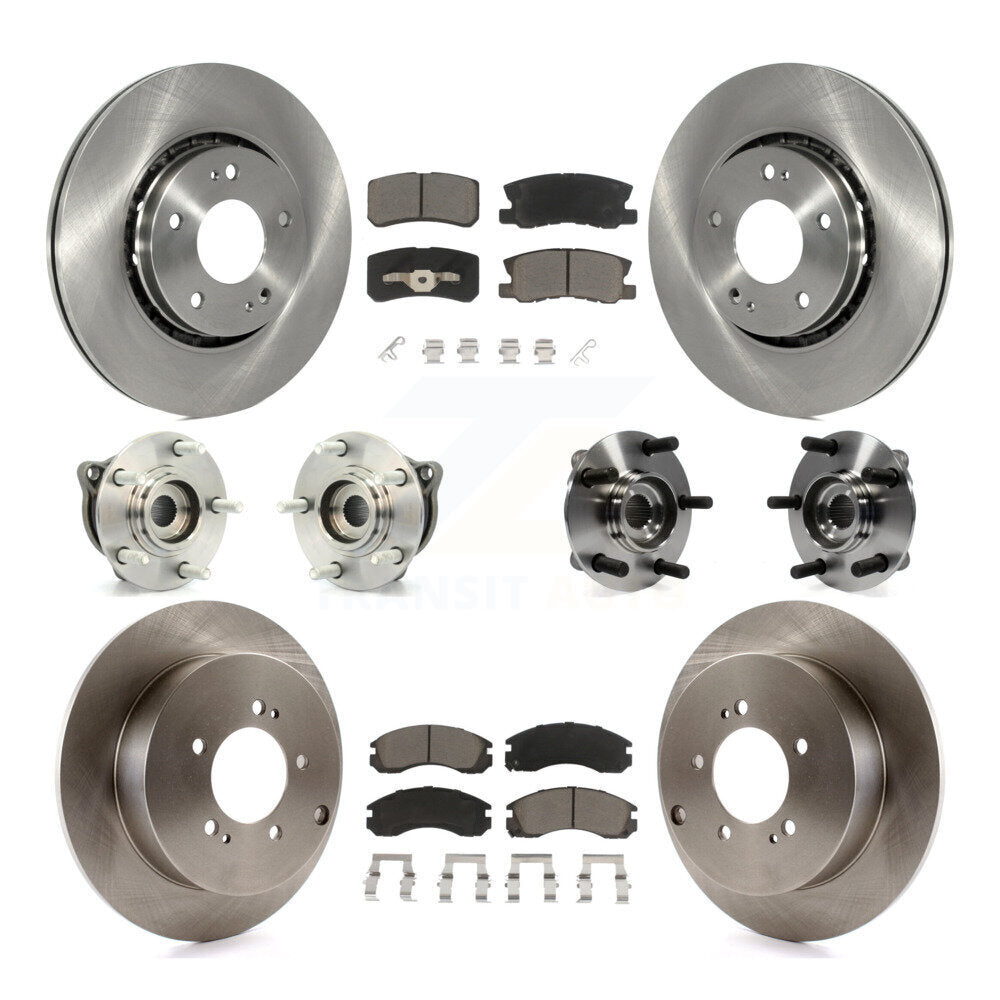 Hub Bearing Disc Brake Rotor And Pad Front Rear Kit (10Pc) For Mitsubishi Lancer