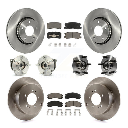Hub Bearing Disc Brake Rotor And Pad Front Rear Kit (10Pc) For Mitsubishi Lancer