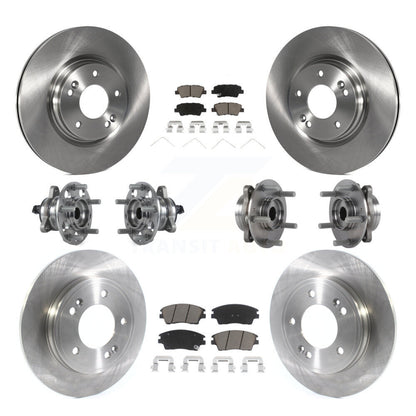 Hub Bearing Brake Rotor Pad Front Rear Kit (10Pc) For 17-20 Hyundai Elantra 1.6L