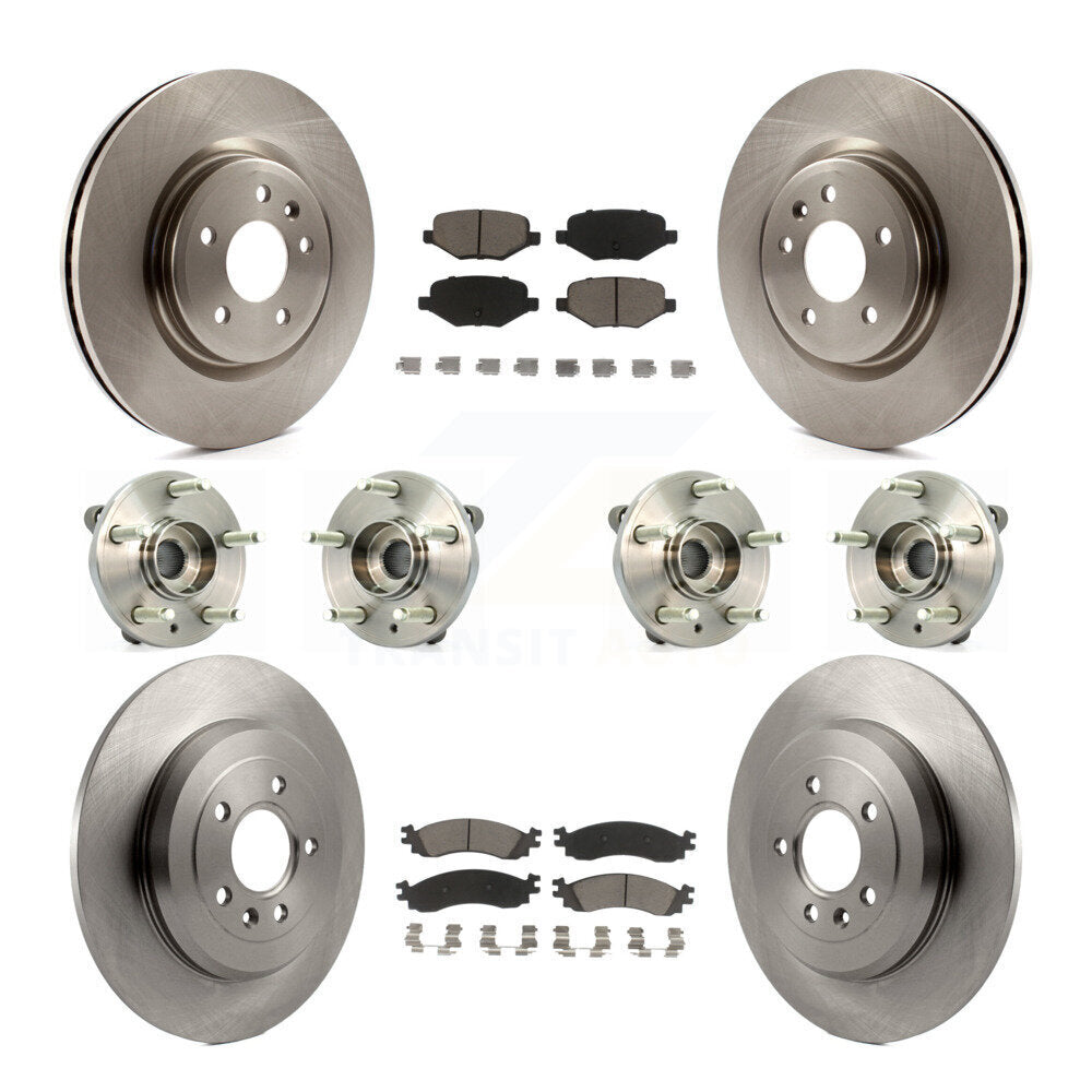Hub Bearing Brake Rotor Pads Front Rear Kit (10Pc) For 2010-2012 Ford Taurus SHO