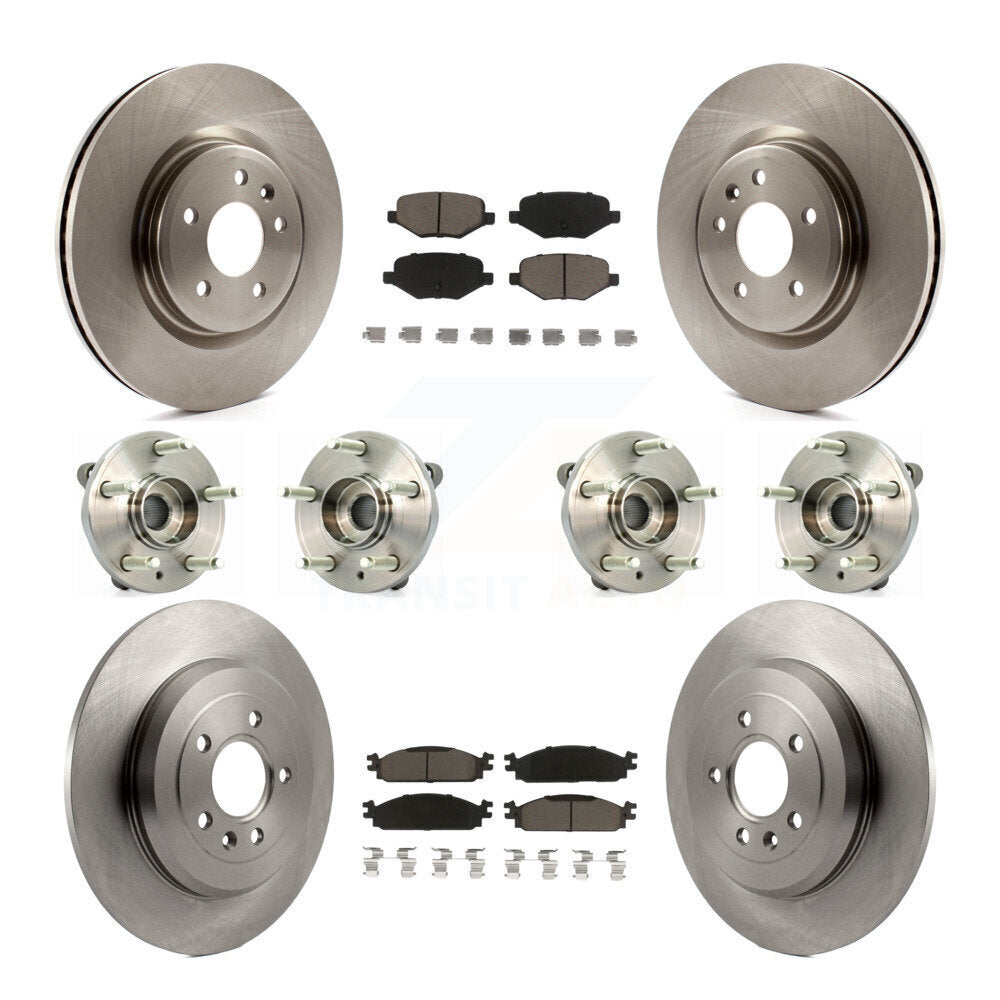 Hub Bearing Disc Brake Rotor Pad Front Rear Kit (10Pc) For 2009-2010 Lincoln MKS