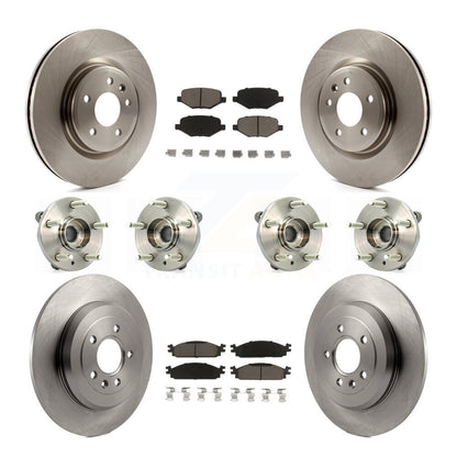 Hub Bearing Disc Brake Rotor Pad Front Rear Kit (10Pc) For 2009-2010 Lincoln MKS
