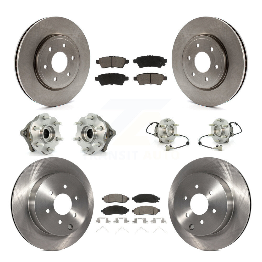 Hub Bearing Disc Brake Rotor And Pad Front Rear Kit (10Pc) For Nissan Pathfinder