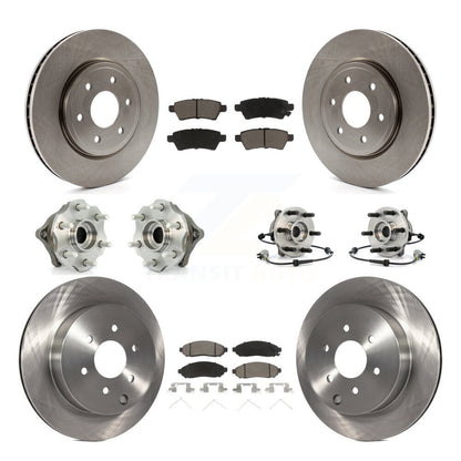 Hub Bearing Disc Brake Rotor And Pad Front Rear Kit (10Pc) For Nissan Pathfinder