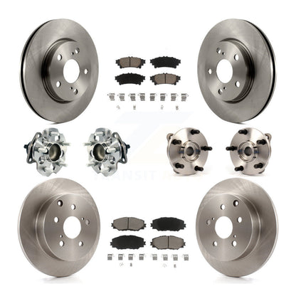 Hub Bearing Brake Rotor & Pad Front Rear Kit (10Pc) For 2012-2018 Toyota Prius V