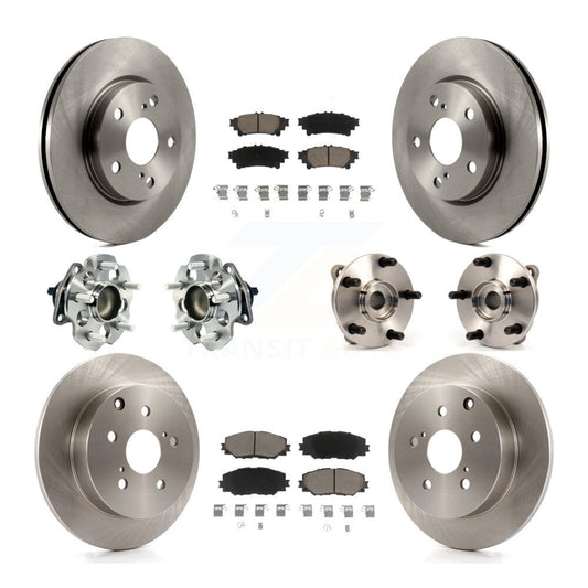 Hub Bearing Brake Rotor & Pad Front Rear Kit (10Pc) For 2012-2018 Toyota Prius V