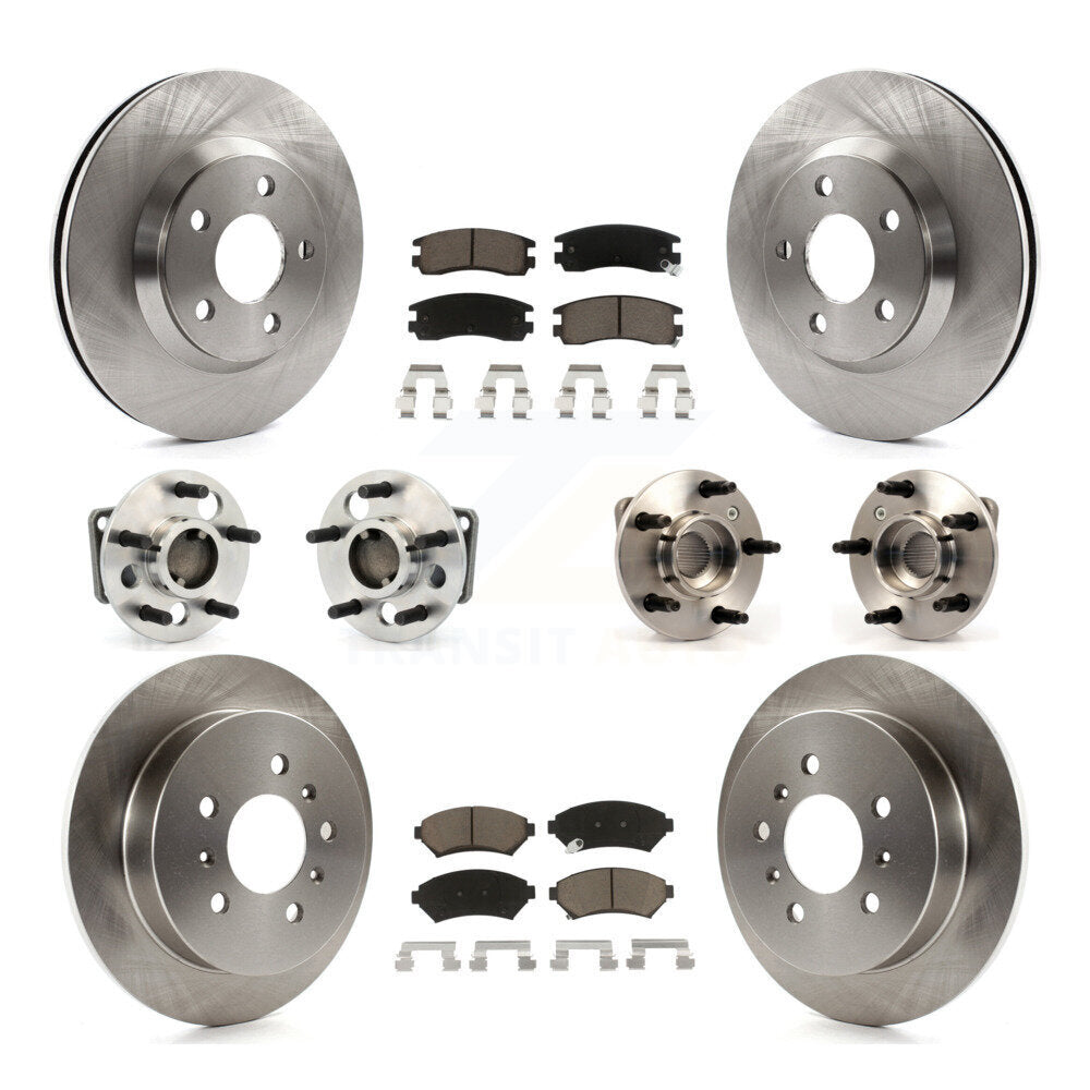Hub Bearing Brake Rotor And Pad Front Rear Kit (10Pc) For Chevrolet Impala Monte