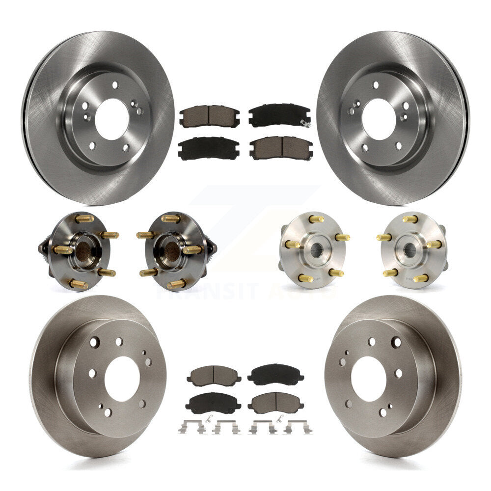 Hub Bearing Brake Rotor Pad Front Rear Kit (10Pc) For 06 Mitsubishi Eclipse 2.4L