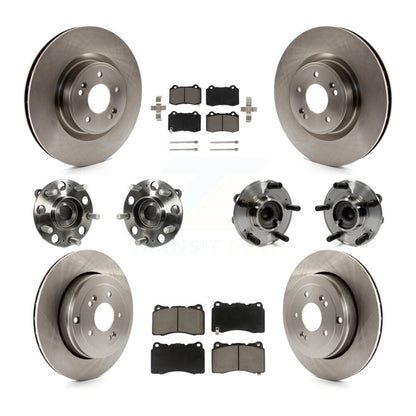 Hub Bearing Disc Brake Rotor Pad Front Rear Kit (10Pc) For Hyundai Genesis Coupe