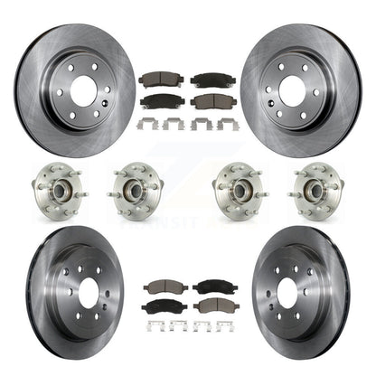 Hub Bearing Brake Rotor & Pad Front Rear Kit (10Pc) For GMC Acadia Buick Enclave