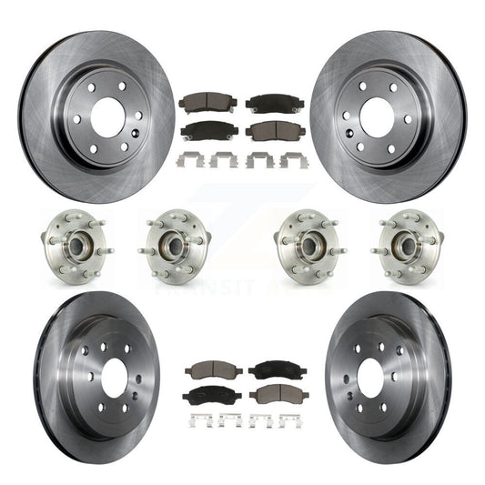 Hub Bearing Brake Rotor & Pad Front Rear Kit (10Pc) For GMC Acadia Buick Enclave