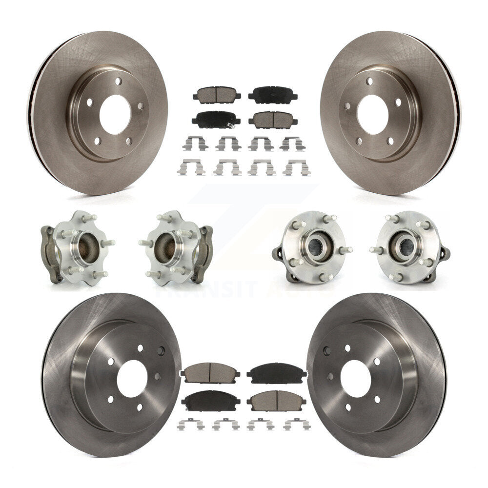 Hub Bearing Brake Rotor And Pad Front Rear Kit (10Pc) For 2004-2009 Nissan Quest