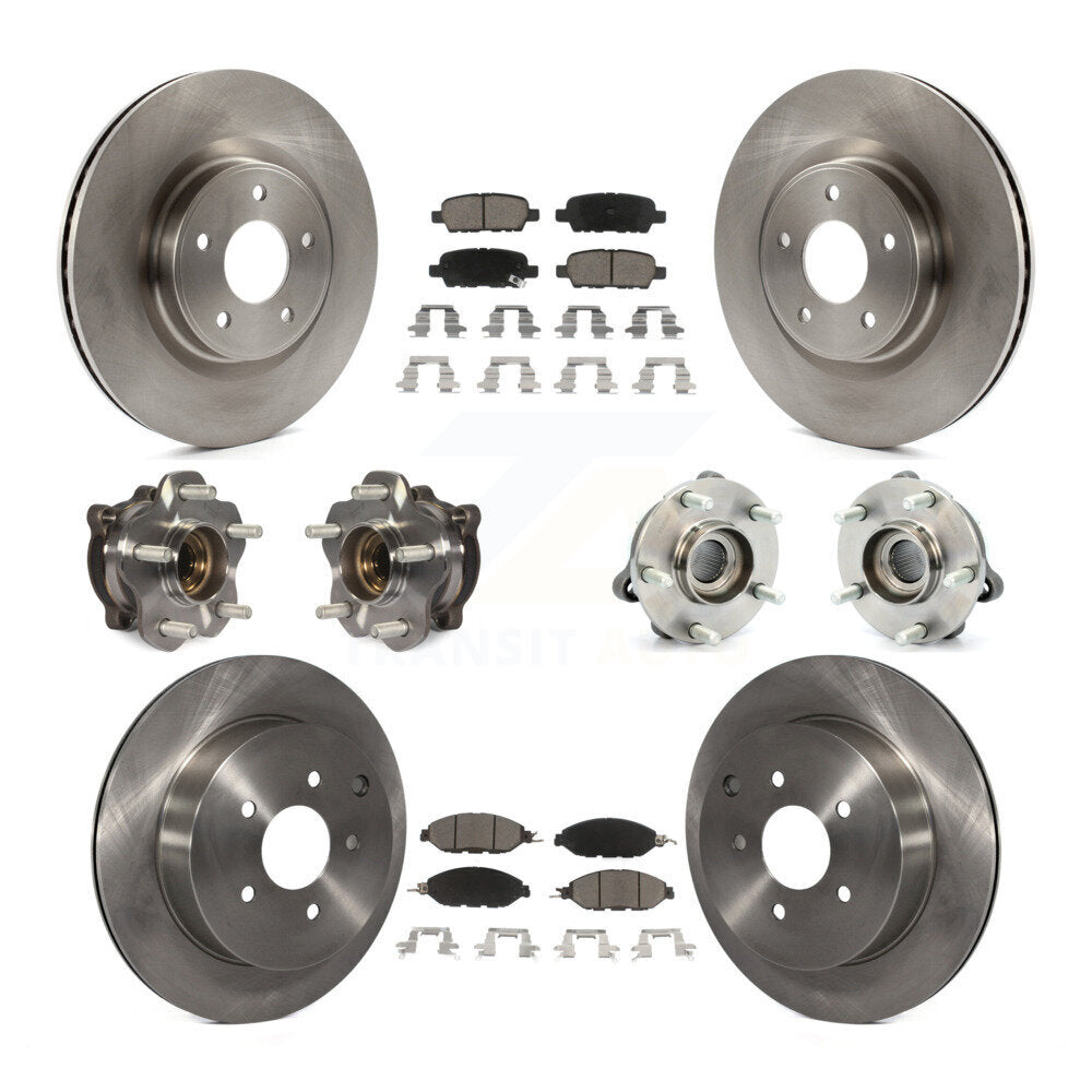 Hub Bearing Brake Rotor & Pad Front Rear Kit (10Pc) For Nissan Pathfinder Murano