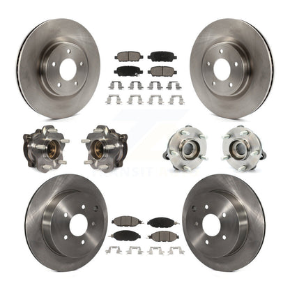 Hub Bearing Brake Rotor & Pad Front Rear Kit (10Pc) For Nissan Pathfinder Murano
