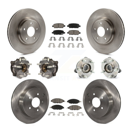 Hub Bearing Brake Rotor & Pad Front Rear Kit (10Pc) For Nissan Pathfinder Murano