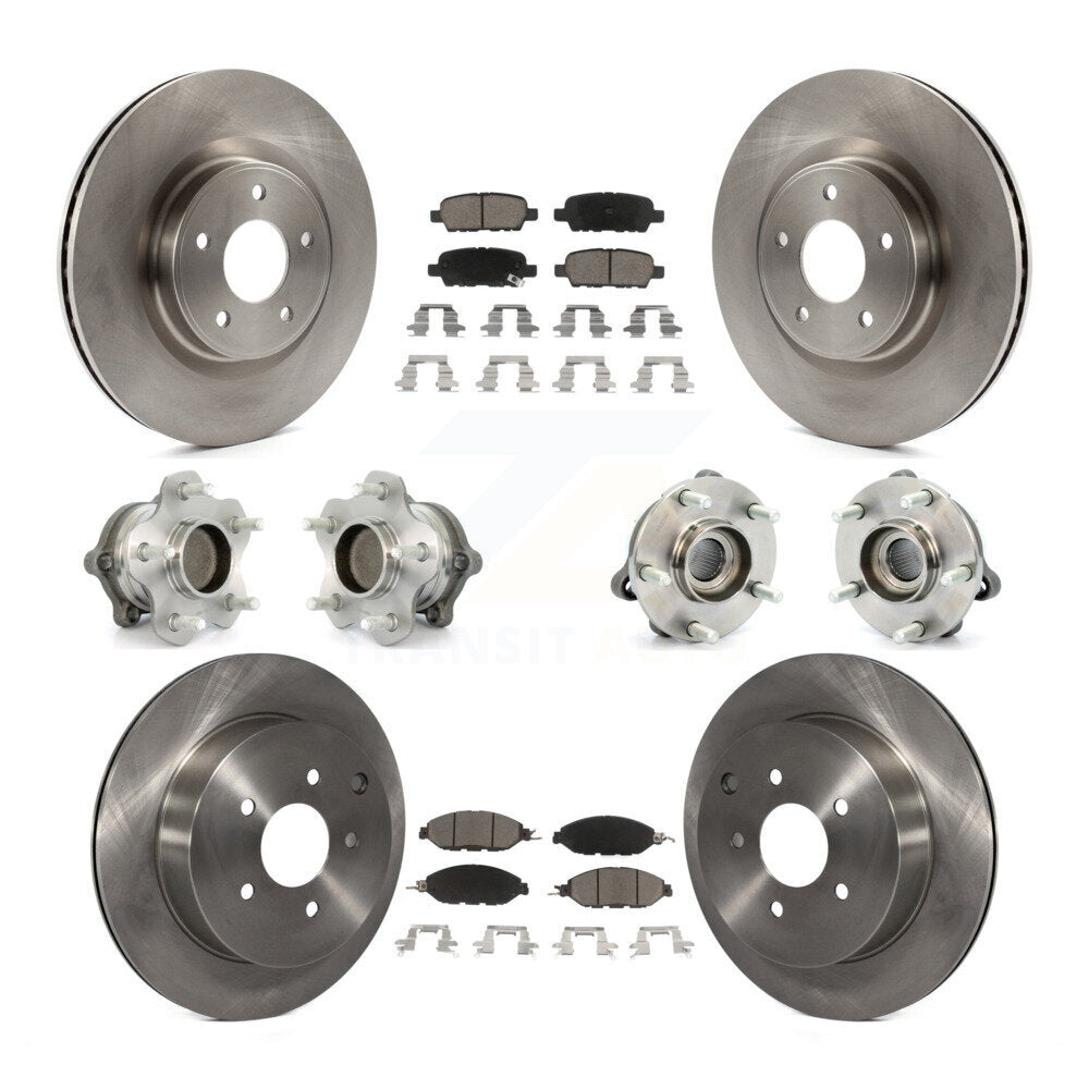 Hub Bearing Brake Rotor & Pad Front Rear Kit (10Pc) For Nissan Pathfinder Murano