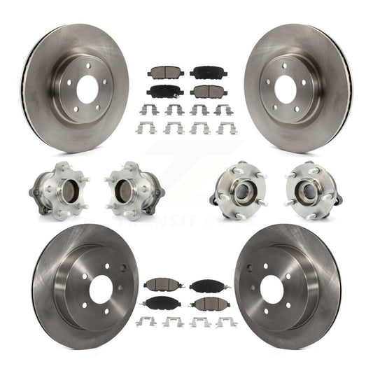Hub Bearing Brake Rotor & Pad Front Rear Kit (10Pc) For Nissan Pathfinder Murano