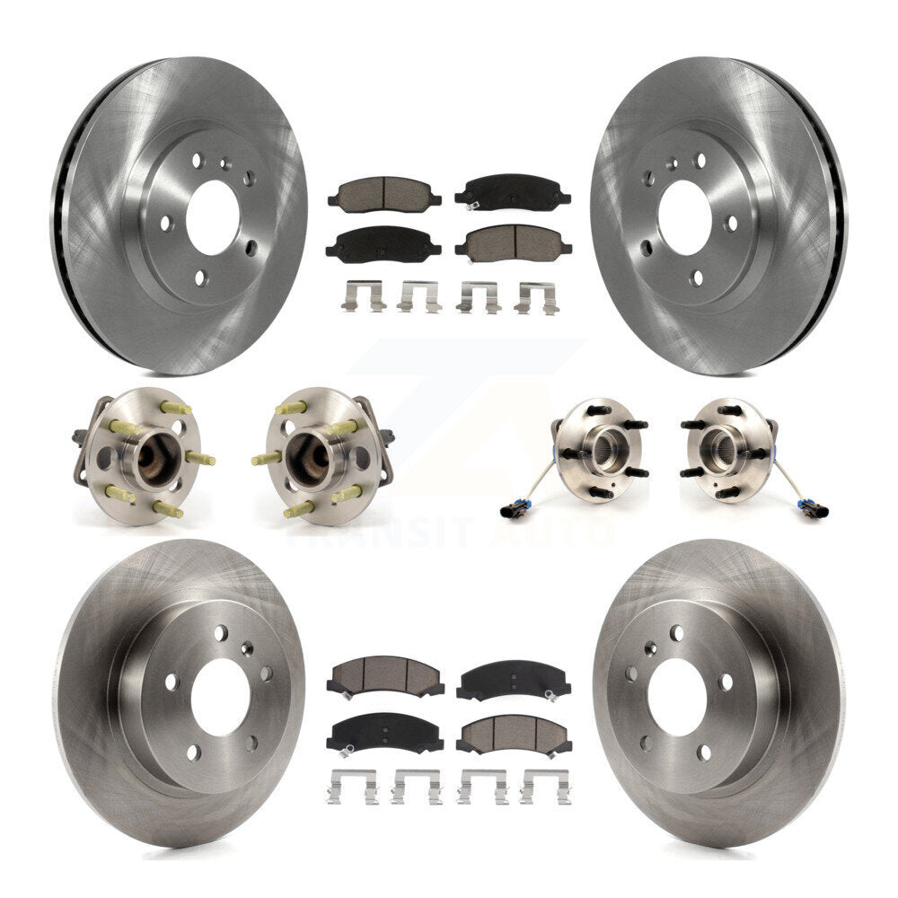 Hub Bearings Disc Brake Rotors And Pads Front Rear Kit (10Pc) For Buick Lucerne