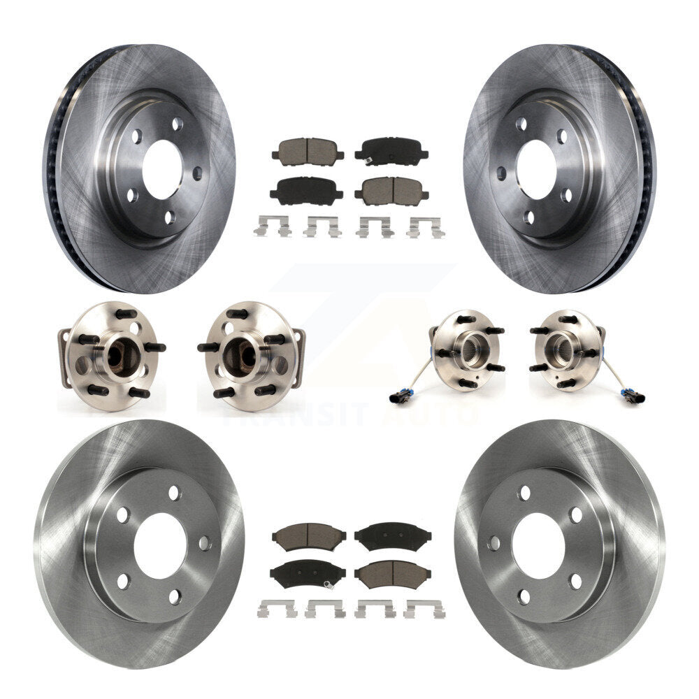 Hub Bearing Brake Rotor And Pad Front Rear Kit (10Pc) For Buick LaCrosse Pontiac