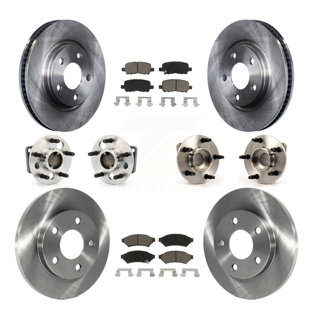 Hub Bearing Brake Rotor & Pad Front Rear Kit (10Pc) For Pontiac Grand Prix Buick