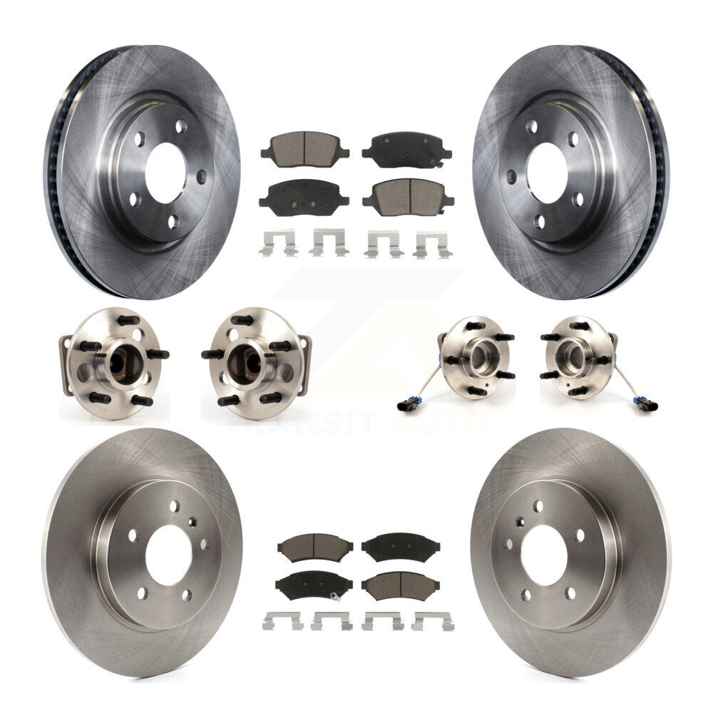 Hub Bearing Brake Rotor & Pad Front Rear Kit (10Pc) For Chevrolet Uplander Buick