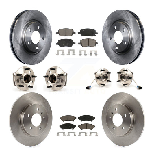 Hub Bearing Brake Rotor & Pad Front Rear Kit (10Pc) For Chevrolet Uplander Buick