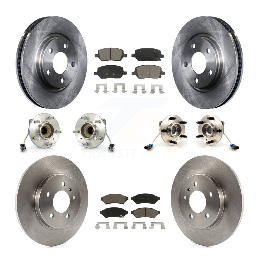 Hub Bearing Brake Rotor & Pad Front Rear Kit (10Pc) For Chevrolet Uplander Buick