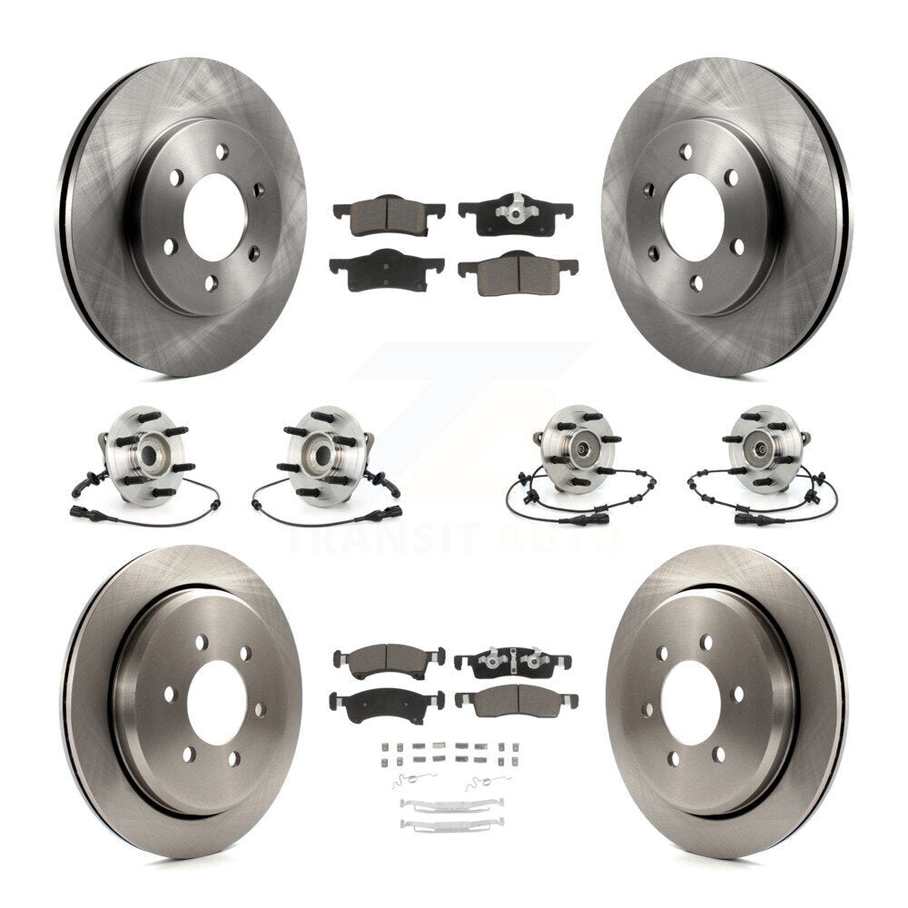Hub Bearing Brake Rotor & Pads Front Rear Kit (10Pc) For Ford Expedition Lincoln