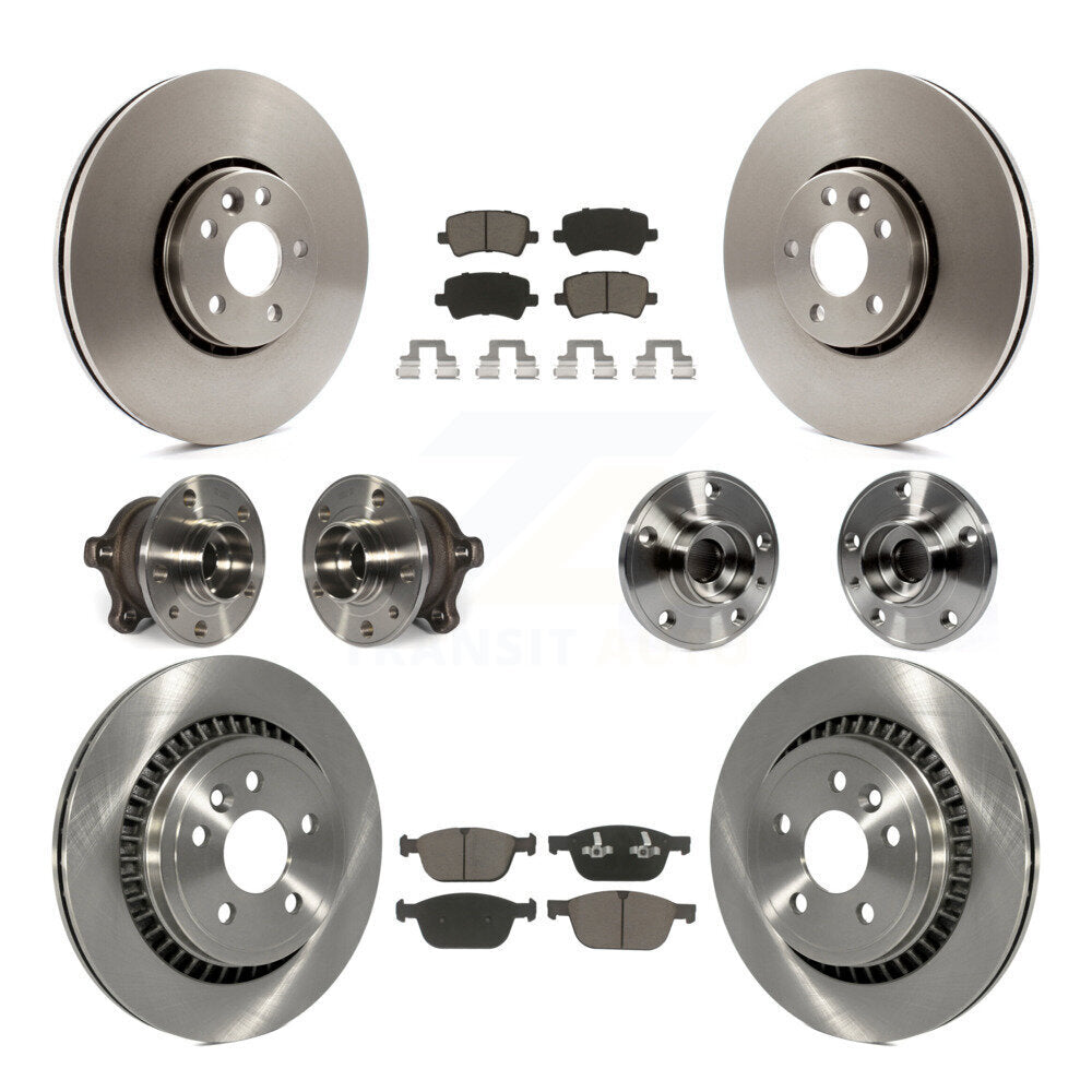 Hub Bearing Brake Rotor & Pad Front Rear Kit (10Pc) For 2010-2015 Volvo XC60 AWD
