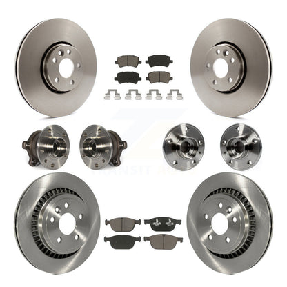 Hub Bearing Brake Rotor & Pad Front Rear Kit (10Pc) For 2010-2015 Volvo XC60 AWD
