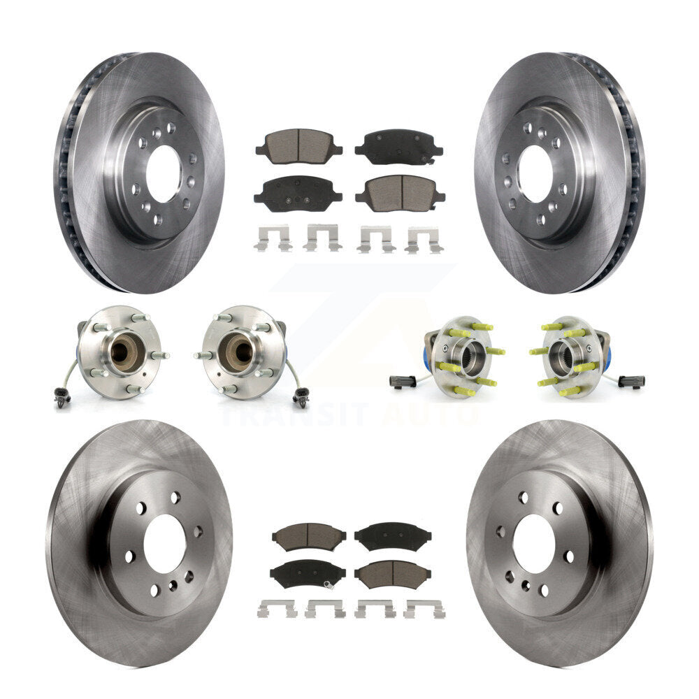 Hub Bearing Brake Rotor Pad Front Rear Kit (10Pc) For Saturn Relay 3 Hole Flange