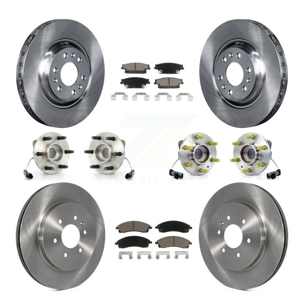 Hub Bearing Disc Brake Rotor And Pads Front Rear Kit (10Pc) For Cadillac SRX AWD