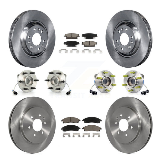 Hub Bearing Disc Brake Rotor And Pads Front Rear Kit (10Pc) For Cadillac SRX AWD