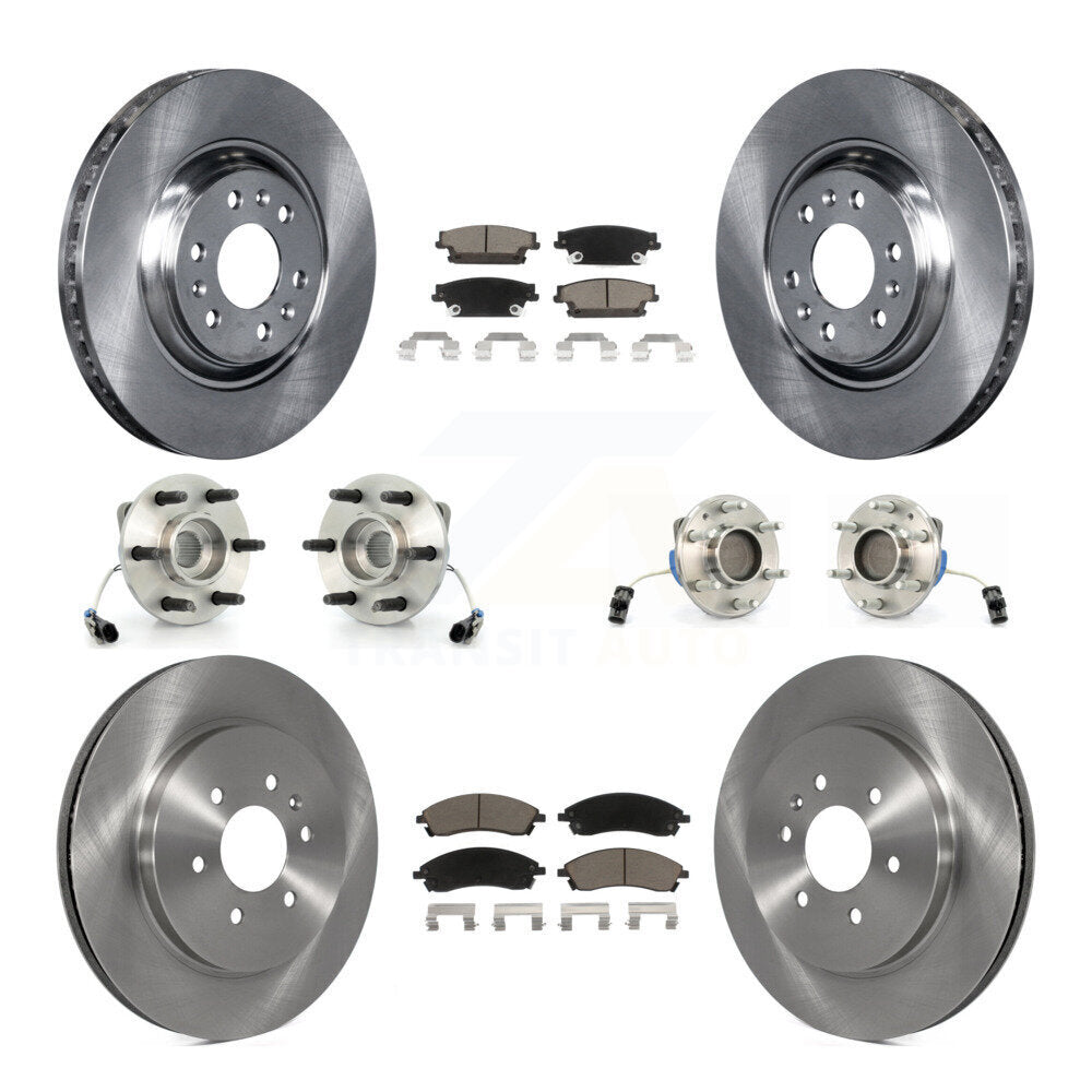 Hub Bearing Disc Brake Rotor And Pads Front Rear Kit (10Pc) For Cadillac SRX RWD
