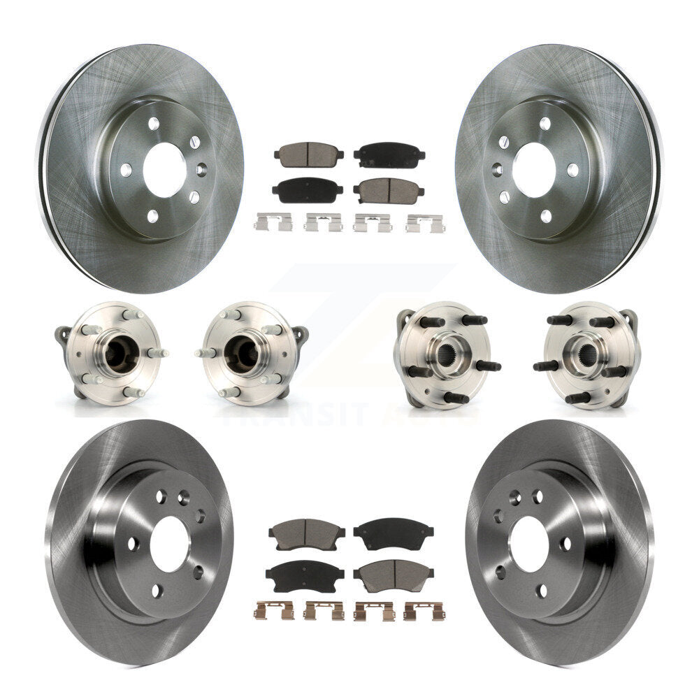 Hub Bearing Brake Rotor Pads Front Rear Kit (10Pc) For 2011-2012 Chevrolet Cruze
