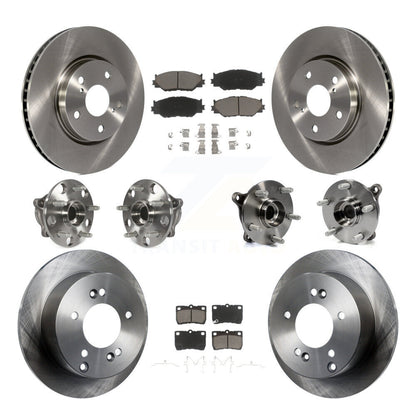 Hub Bearings Disc Brake Rotors And Pads Front Rear Kit (10Pc) For Lexus IS250