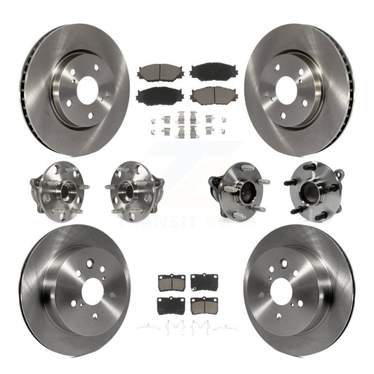 Hub Bearing Brake Rotor And Pad Front Rear Kit (10Pc) For Lexus IS250 C with RWD