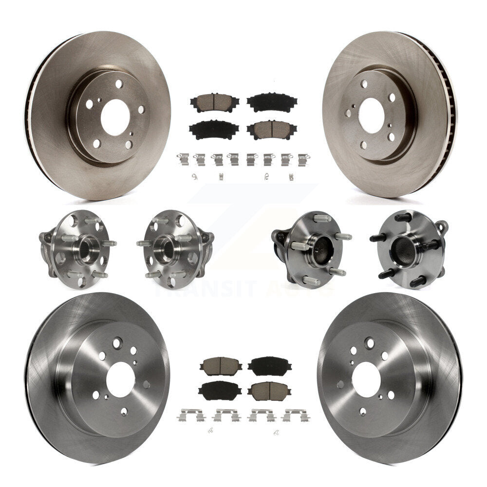 Hub Bearing Brake Rotor Pad Front Rear Kit (10Pc) For 14 Lexus IS250 C F Sport