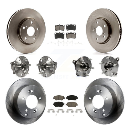 Hub Bearings Disc Brake Rotors And Pads Front Rear Kit (10Pc) For Lexus IS250