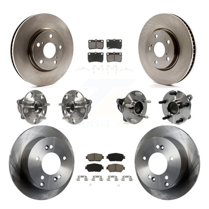 Hub Bearings Disc Brake Rotors And Pads Front Rear Kit (10Pc) For Lexus IS250